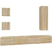 vidaXL 5-tlg. TV-Schrank-Set Sonoma-Eiche Holzwerkstoff