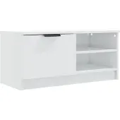 vidaXL TV-Schrank Hochglanz-Weiß 80x35x36,5 cm Holzwerkstoff