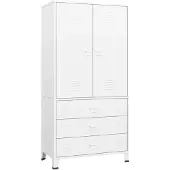 vidaXL Industrial Kleiderschrank Weiß 90x50x180 cm Metall