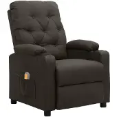 vidaXL Massagesessel Taupe Stoff