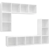 vidaXL 4-tlg. TV-Schrank-Set Weiß Holzwerkstoff