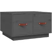vidaXL Couchtisch Grau 60x53x35 cm Massivholz Kiefer