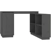 vidaXL Schreibtisch Grau 110x50x75 cm Massivholz Kiefer
