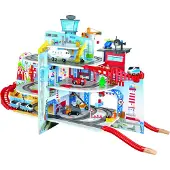 Hape Spielzeug-Eisenbahn "Mega City Eisenbahn", bunt, Spielzeugfahrzeuge, KinderB:114,5cm H:65,4cm, Holz, Kunststoff, Metall, Spielzeug-Eisenbahn, B:114,5cm H:65,4cm