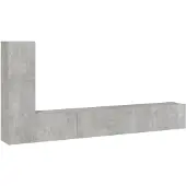 vidaXL 3-tlg. TV-Schrank-Set Betongrau Holzwerkstoff