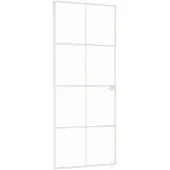 vidaXL Innentür Weiß 83x201,5 cm Hartglas & Aluminium Schlank