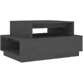 vidaXL Couchtisch Grau 80x55x40,5 cm Massivholz Kiefer