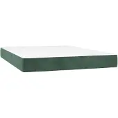 vidaXL Taschenfederkernmatratze Mittel Dunkelgrün 140x190x20 cm Samt