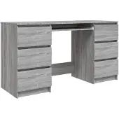 vidaXL Schreibtisch Grau Sonoma 140x50x77 cm Holzwerkstoff