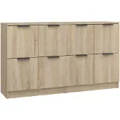 vidaXL Sideboards 2 Stk. Sonoma Eiche 60x30x70 cm Holzwerkstoff