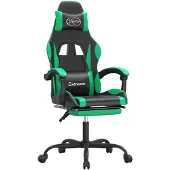 vidaXL Gaming-Stuhl mit Fußstütze Drehbar Schwarz & Grün Kunstleder