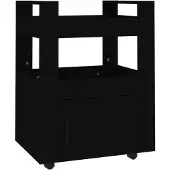 vidaXL Küchenwagen Schwarz 60x45x80 cm Holzwerkstoff