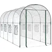 vidaXL Gewächshaus Transparent 160x400x190 cm PVC & Stahl