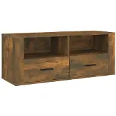 vidaXL TV-Schrank Räuchereiche 100x35x40 cm Holzwerkstoff