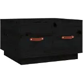 vidaXL Couchtisch Schwarz 60x53x35 cm Massivholz Kiefer