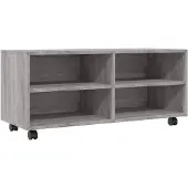 vidaXL TV-Schrank mit Rollen Grau Sonoma 90x35x35 cm Holzwerkstoff