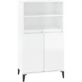 vidaXL Highboard Hochglanz-Weiß 60x36x110 cm Holzwerkstoff