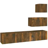 vidaXL 4-tlg. TV-Schrank-Set Räuchereiche Holzwerkstoff