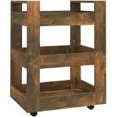 vidaXL Küchenwagen Räuchereiche 60x45x80 cm Holzwerkstoff