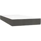 vidaXL Taschenfederkernmatratze Mittel Dunkelgrau 90x200x20 cm Samt