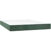vidaXL Taschenfederkernmatratze Mittel Dunkelgrün 140x200x20 cm Samt