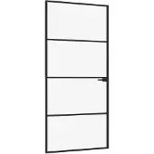 vidaXL Innentür Schwarz 93x201,5 cm Hartglas & Aluminium Schlank
