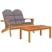vidaXL 2-tlg. Garten-Lounge-Set Adirondack Massivholz Akazie
