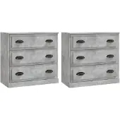 vidaXL Sideboards 2 Stk. Betongrau Holzwerkstoff