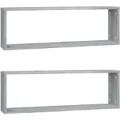 vidaXL Wandregale 2 Stk. Grau Sonoma 80x15x26,5 cm Holzwerkstoff