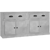 vidaXL Sideboards 2 Stk. Betongrau Holzwerkstoff