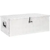 vidaXL Aufbewahrungsbox Silbern 90x47x33,5 cm Aluminium