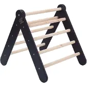 Meowbaby Kletterdreieck - Indoor Klettergerüst für Kinder, Baby Dreieck Spielgeräte, Montessori Klettergerät, Kleinkinder Pikler-Dreieck, Schwarz