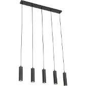 QAZQA Smarte Hängelampe schwarz inkl. 5 WiFi GU10 - Jeana