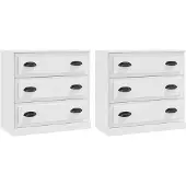 vidaXL Sideboards 2 Stk. Weiß Holzwerkstoff