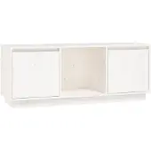 vidaXL TV-Schrank Weiß 110,5x35x44 cm Massivholz Kiefer