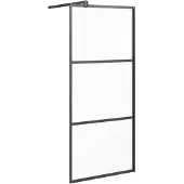 vidaXL Duschwand für Walk-In Dusche 80x195 cm ESG Mattiert Schwarz
