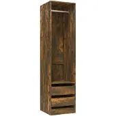 vidaXL Kleiderschrank mit Schubladen Räuchereiche 50x50x200 cm