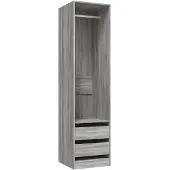 vidaXL Kleiderschrank mit Schubladen Grau Sonoma 50x50x200 cm