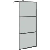 vidaXL Duschwand für Walk-In Dusche 90x195 cm Dunkel ESG Glas Schwarz