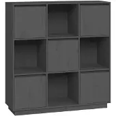 vidaXL Highboard Grau 110,5x35x117 cm Massivholz Kiefer