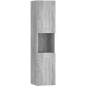 vidaXL Badezimmerschrank Grau Sonoma 30x30x130 cm Holzwerkstoff