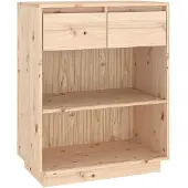 vidaXL Beistellschrank 60x34x75 cm Massivholz Kiefer