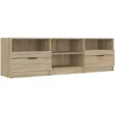 vidaXL TV-Schrank Sonoma-Eiche 150x33,5x45 cm Holzwerkstoff