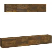 vidaXL 4-tlg. TV-Schrank-Set Räuchereiche Holzwerkstoff