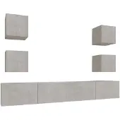 vidaXL 6-tlg. TV-Schrank-Set Betongrau Holzwerkstoff