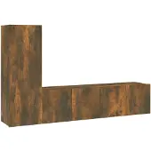 vidaXL 3-tlg. TV-Schrank-Set Räuchereiche Holzwerkstoff