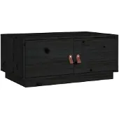 vidaXL Couchtisch Schwarz 80x50x35 cm Massivholz Kiefer