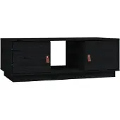 vidaXL Couchtisch Schwarz 100x50x35 cm Massivholz Kiefer