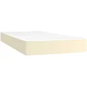 vidaXL Taschenfederkernmatratze Mittel Creme 100x200x20 cm Kunstleder