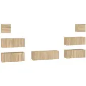 vidaXL 7-tlg. TV-Schrank-Set Sonoma-Eiche Holzwerkstoff